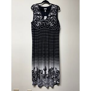 NWT - CHICO'S Striped Hi/Low Sandy Dress Black/White, Sz 4 (XXL)